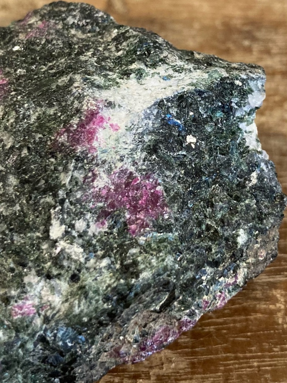 Multicolored Green Purple and Black Stone Rock Chunk Ruby in Zoisite (Anyolite) - Picture 11 of 15